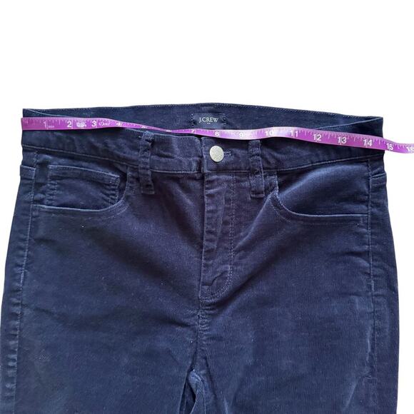 J Crew Pants Womens 28 Navy Blue Corduroy Skinny Stretch Ankle Classic Preppy - Picture 3 of 12